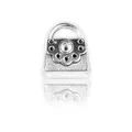 Silver handbag-shaped charm with black stone accents for DIY bracelet jewelry - Small Bag Shape