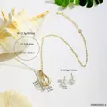 Detaillierte Größentabelle für das Schmuckset aus Perlenhalskette und Ohrringen - Cremeweiß Stil (HWNX9894-4)