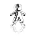Polished silver boy charm in tibetan silver alloy for DIY jewelry bracelets - Figure Design