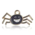 Halloween spin bedel met zwart emaille en gouden legering, met een schattig lachend gezicht - KC Goud Zwarte Spin