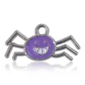 Paarse spinhanger met zilveren legering en emaille glimlach voor DIY-sieraden - Zilver Paarse Spin