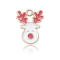 Pendentif renne de Noël en émail et alliage avec bois rouges pour bijoux personnalisés - Tête de Renne Rouge (17x14mm)