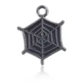 Κρεμαστό κόσμημα ασημί ιστός αράχνης με μαύρο σμάλτο για χειροποίητα κοσμήματα - Ασημένιος Μαύρος Ιστός Αράχνης