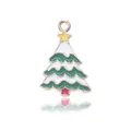 Pendentif sapin de Noël doré avec émail vert pour la création de bijoux DIY - Sapin de Noël (24x16mm)
