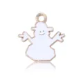 Pendentif bonhomme de neige doré en émail blanc pour la création de bijoux DIY - Bonhomme de Neige Blanc (21x20mm)