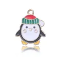 Pendentif pingouin en alliage avec bonnet rayé de Noël pour bijoux DIY - Pingouin (22x18.5mm)