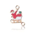 Pendentif traîneau du Père Noël doré en émail pour création de bijoux DIY - Traineau de Noël (21x16mm)