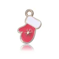 Pendentif gant de Noël en émail et alliage doré pour bijoux faits à la main - Moufle B (20x12mm)