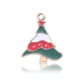 Pendentif sapin de Noël en alliage avec émail coloré pour la création de bijoux DIY - Sapin de Noël E (26x21mm)