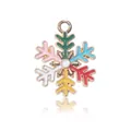 Pendentif flocon de neige émaillé coloré en alliage doré pour bijoux de Noël DIY - Flocon de Neige Coloré (24x19mm)