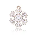 Pendentif flocon de neige doré avec émail blanc pour bijoux DIY et colliers - Flocon de Neige Blanc B (22x18mm)