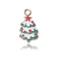 Pendentif sapin de Noël en alliage émaillé vert pour la création de bijoux DIY - Sapin de Noël G (26x15mm)