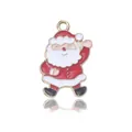 Joli pendentif Père Noël doré en alliage émaillé pour la fabrication de bijoux DIY - Père Noël C (23x15mm)