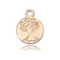 Pendentif doré arbre de vie rond avec relief détaillé pour la création de bijoux DIY - Arbre de Vie Doré (15x12mm)
