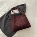 Sac fourre-tout chic léopard bordeaux avec poignées en corde tressée pour femme - Sans Pendentif / Rouge
