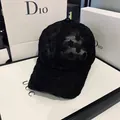 Cappellino da baseball da donna in pizzo nero floreale con rete traspirante e chic - Taglia Adulto (Regolabile) / Nero