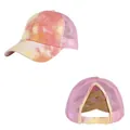 Tie-Dye-Trucker-Cap mit atmungsaktivem Mesh-Rücken und elastischer Kreuzöffnung hinten - Verstellbar / Rosa