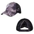 Berretto da baseball tie-dye da donna con elastici incrociati e retro in rete - Regolabile / Nero