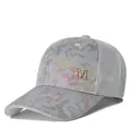 Pastel multicolored baseball cap with gold metal M logo and textured breathable fabric - Gray