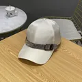Detail of white satin baseball cap with rhinestone headband and black metal buckle - Adult Size (Adjustable) / White