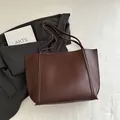 Grand sac cabas en cuir PU mat marron foncé au design minimaliste et élégant - Marron
