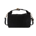Klassische schwarze Handtasche mit Leopardenmuster, Goldbeschlägen und Riemen - Schwarz