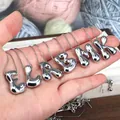 Silberner Halskette mit Ballon-Initial-Anhänger und eleganter Box-Kette für Damen - Buchstabe A / Anhänger mit Halskette / Silber