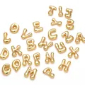 Nahaufnahme vergoldeter 18K Bubble-Buchstabenanhänger mit glänzendem Spiegeleffekt - Buchstabe A / Nur Anhänger / Gold