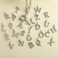 Silver OT toggle chain necklace featuring 26 uppercase alphabet pendants in stainless steel - Letter A / Silver