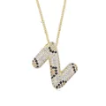 18k vergoldete Kette mit Buchstabe N Anhänger und funkelndem Leopardenmuster Design - Buchstabe Z