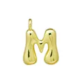 Λουστρέ επιχρυσωμένο μενταγιόν γράμμα M bubble 18k με γυαλιστερό μεταλλικό φινίρισμα - Χρυσό-M