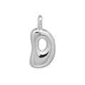Pendentif de collier lettre D argenté brillant au design bubble minimaliste élégant - Argent-D