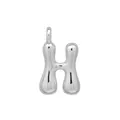 Pendentif lettre H bulle argent polie pour collier DIY breloque de bijoux personnalisée - Argent-H