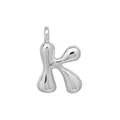Pendentif lettre K bulle en argent poli plaqué 18k pour la création de bijoux DIY - Argent-K