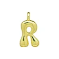 Pendentif lettre R style bulle en cuivre plaqué or 18 carats poli pour bijoux DIY - Or-R