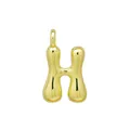 Pendentif lettre H plaqué or 18k avec une finition polie et un design arrondi élégant - Or-H