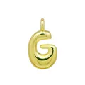 Pendentif lettre G 3D en forme de ballon doré 18 carats avec finition métal poli - Or-G