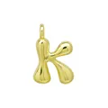 Pendentif lettre K bulle plaqué or 18k poli avec finition métallique lisse - Or-K