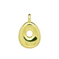 Pendentif lettre O bombée en plaqué or 18 carats pour la création de bijoux DIY - Or-O