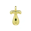 Pendentif lettre T bulle plaqué or 18 carats avec finition métallique lisse polie - Or-T