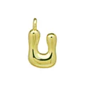 Pendentif lettre U en forme de bulle plaqué or 18 carats brillant pour bijoux DIY - Or-U