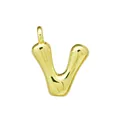 Pendentif lettre V gonflé en plaqué or 18k pour la création de bijoux DIY - Or-V