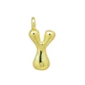 Pendentif lettre Y style bulle en cuivre plaqué or 18k pour création de bijoux DIY - Or-Y