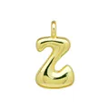 Pendentif lettre Z style bulle 3D avec plaquage or 18 carats poli pour bijoux DIY - Or-Z