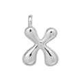 Pendentif brillant en forme de lettre X bulle argentée pour bijoux de bricolage DIY - Argent-X