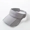 Grey adjustable empty top sun hat with breathable mesh side panels and embroidery - Adult Size (Adjustable) / Light Gray