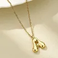 Vergoldete 18K Halskette mit rundem 3D-Ballon-Buchstabenanhänger A im Glanzfinish - Buchstabe A / Gold