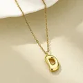 Halskette mit Buchstaben D Anhänger in 18K vergoldetem Kupfer und Hochglanz-Finish - Buchstabe D / Gold