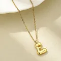 Puffy Buchstabe E Halskette mit 18K Gold beschichtetem Ballon-Stil auf feiner Kette - Buchstabe E / Gold