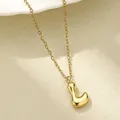 Minimalistische 18K vergoldete Kette mit rundem 3D Alphabet L Anhänger und Kette - Buchstabe L / Gold